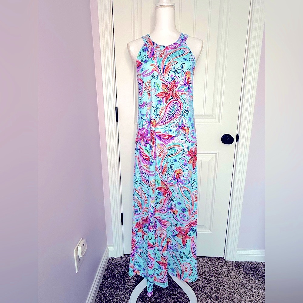 NWT Stella Parker Collection - Colorful Paisley Halter Maxi Dress